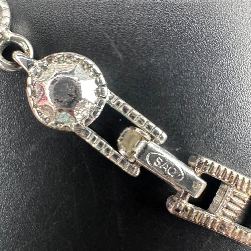 Rhinestone Tennis Bracelets Lot of Two Silver Tone Sparkle Glamorous Jewelry - Picture 6 of 9